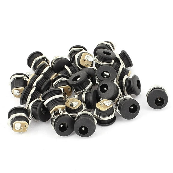 30 Pcs Panel Mounting Solder 2.1mm x 5.5mm Charger Power Female Jack DC Socket