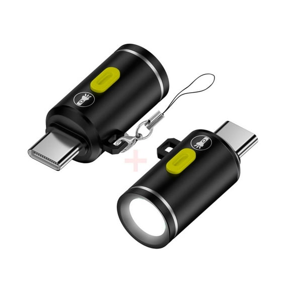 JSER 2pcs/set USB-C Type-C Male LED Light Interior Atmosphere Lighting for Outdoors Walking Cycling Phone Laptop Charger Night Lamp 210 Lumens
