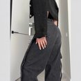 thumbnail image 4 of 2026 Spring New Style Frayed Edge Design Trendy Women's Jeans American Retro Wide-Leg High-Waisted Slight Flare Pants, 4 of 6