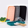 thumbnail image 4 of Bandeja organizadora for fregadero de lavado en caliente, soporte de esponja for baño y cocina, color gris, 1 unidad, 4 of 4