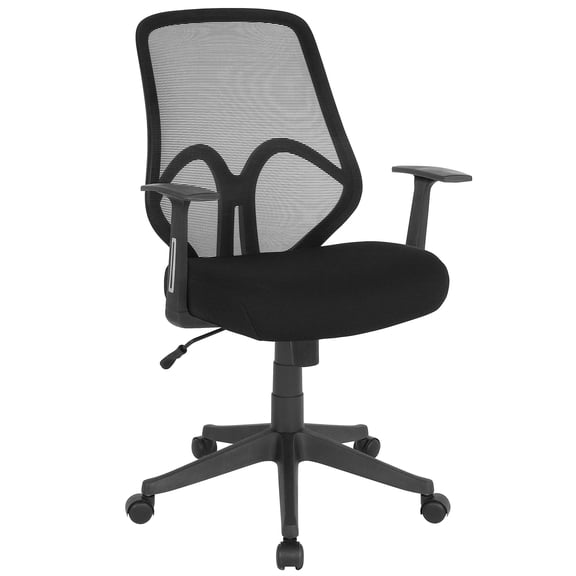 Scranton & Co Modern High Back Mesh Swivel Office Chair in Black
