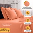 thumbnail image 5 of Lux Decor Collection King Bed Sheets - 16 Inch Deep Pocket 6 Piece Microfiber Bedding Sheets & Pillowcase Sets - Coral, 5 of 11