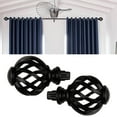 thumbnail image 1 of 2 Pcs Embouts de Tringle à Rideaux 3/4 Pouce Pôle Chambre Salon Remplacement pour Chambre Salon Noir Ajouré, 1 of 8
