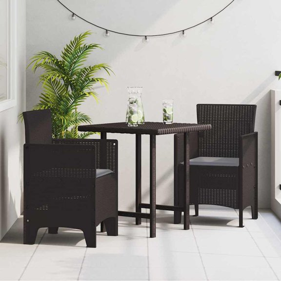 vidaXL Garden Chair 2 pcs Brown 53 x 49 x 85 cm PP