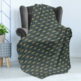 thumbnail image 4 of Rain Soft Flannel Fleece Throw Blanket, Crook Handle Umbrella on Spotted Dark Background, Cozy Plush for Indoor and Outdoor Use, 50" x 70", Coffee Multicolor, by Ambesonne, 4 of 5