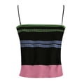 thumbnail image 4 of Tank Tops For Women Summer Braid Color Stripe Halter Vest Knitted Inner Vest Sleeveless Top Camisole Tops For Women, 4 of 4