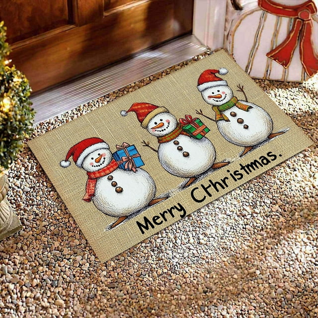 Felpudo Navideño Festivo Alfombra Antideslizante Para Interior/Exterior Para La Decoración Del Hogar. ¡Perfecta Para Añadir Un Toque Festivo A Tu Hogar!