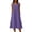 Purple, variant on Women's Sleeveless Henley Midi Dress with Pockets Casual a Line Cotton Blend Tank Dress - Soft Breathable V Neck Pull on Summer Dress for Everyday Wear