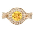 thumbnail image 2 of 1.3125 ct Round Cut Natural Citrine Halo Engagement Ring for Women in 14K Yellow Gold, 2 of 2