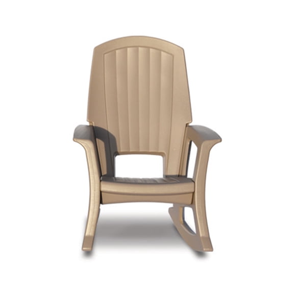 Open Box Semco Plastics SEMS Recycled Plastic Patio Rocking Chair, Taupe