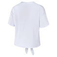thumbnail image 3 of Women's WEAR by Erin Andrews White Texas A&M Aggies Striped Front Knot Cropped T-Shirt, 3 of 3