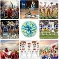 thumbnail image 6 of Cheerleader Pom Poms 12 Pack Sports Dance Cheering Plastic Metallic Cheerleading Pom Poms for Kids Adults-Ring Style, 6 of 6
