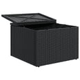 thumbnail image 5 of vidaXL Garden Stool with Cushion Black 55x55x37 cm Poly Rattan, 5 of 5