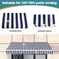 thumbnail image 5 of MCombo Patio Awning 12x10 Feet Fabric Replacement Sunshade Canopy for Retractable Awnings(Ocean Blue with White Stripes), 5 of 11