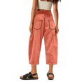 thumbnail image 5 of HongQid Womens Casual Capri Pants Elastic Waist Barrel Wide Leg Summer Trousers with Pockets, 5 of 6