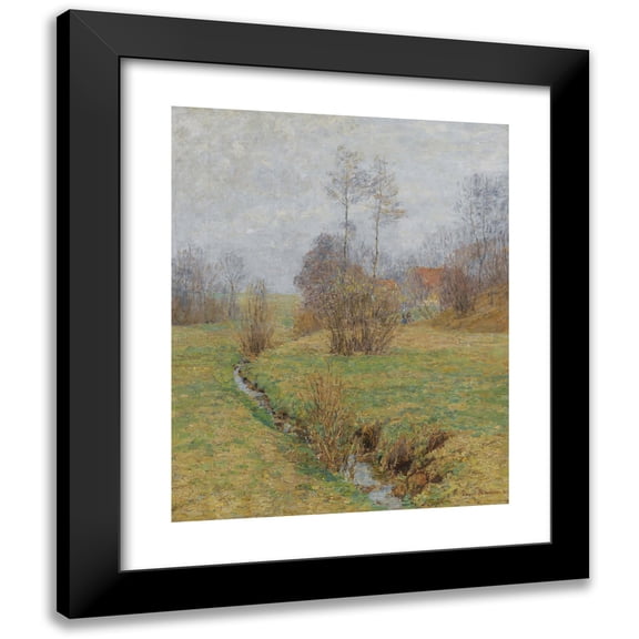 Paul Baum 12x14 Black Modern Framed Museum Art Print Titled - A Path in the Dunes, Morning Sun