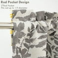 thumbnail image 4 of DriftAway Julia Watercolor Blooming Flower Floral Lined Thermal Insulated Window Curtain Valance Rod Pocket 52 Inch by 18 Inch Plus 2 Inch Header Linen Blend Gray 1 Pack, 4 of 8