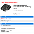 thumbnail image 2 of Front Blower Motor Resistor - Compatible with 2009 - 2013 Dodge Journey 2010 2011 2012, 2 of 2