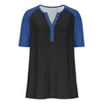 thumbnail image 6 of Xuyuer Women's Buttoned V-neck Short-sleeve Raglan Loose T-shirt, 6 of 8