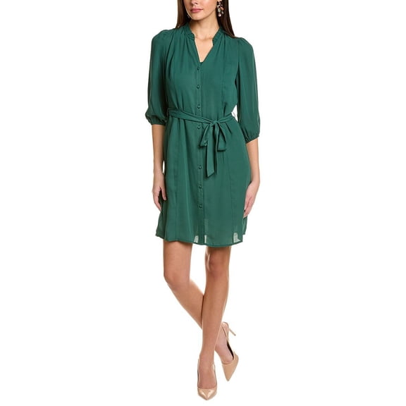Nanette Nanette Lepore womens Tie Waist Shirtdress, 4, Green