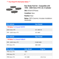 thumbnail image 2 of Rear Brake Pad Set - Compatible with 1998 - 2000 Volvo V70 2.4L 5-Cylinder 1999, 2 of 2