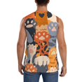 thumbnail image 4 of Lsque Cute Cat Paw Print Men's Cotton Blend Sleeveless Muscle Shirts (S-3XL)- Moisture Wicking, Odor Protection, UPF 30+,Medium, 4 of 8