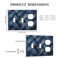 thumbnail image 2 of Blue Dark Fabric Mix 3 Gang Toggle Light Switch Cover Decorative Switch Plates and Outlet Covers Wall Plates for Electrical Kitchen Home Office Art Decor, 2 of 4