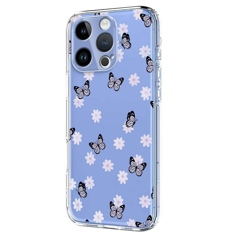 Compatible with iPhone 13 Pro Case Clear with Flower Design, Cute