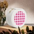 thumbnail image 6 of Naloa Plaid Heart Round Jewelry Box, Travel Jewelry Organizer, 3.9 x 3.9 x 2in Jewelry Storage Box for Women-White, 6 of 7