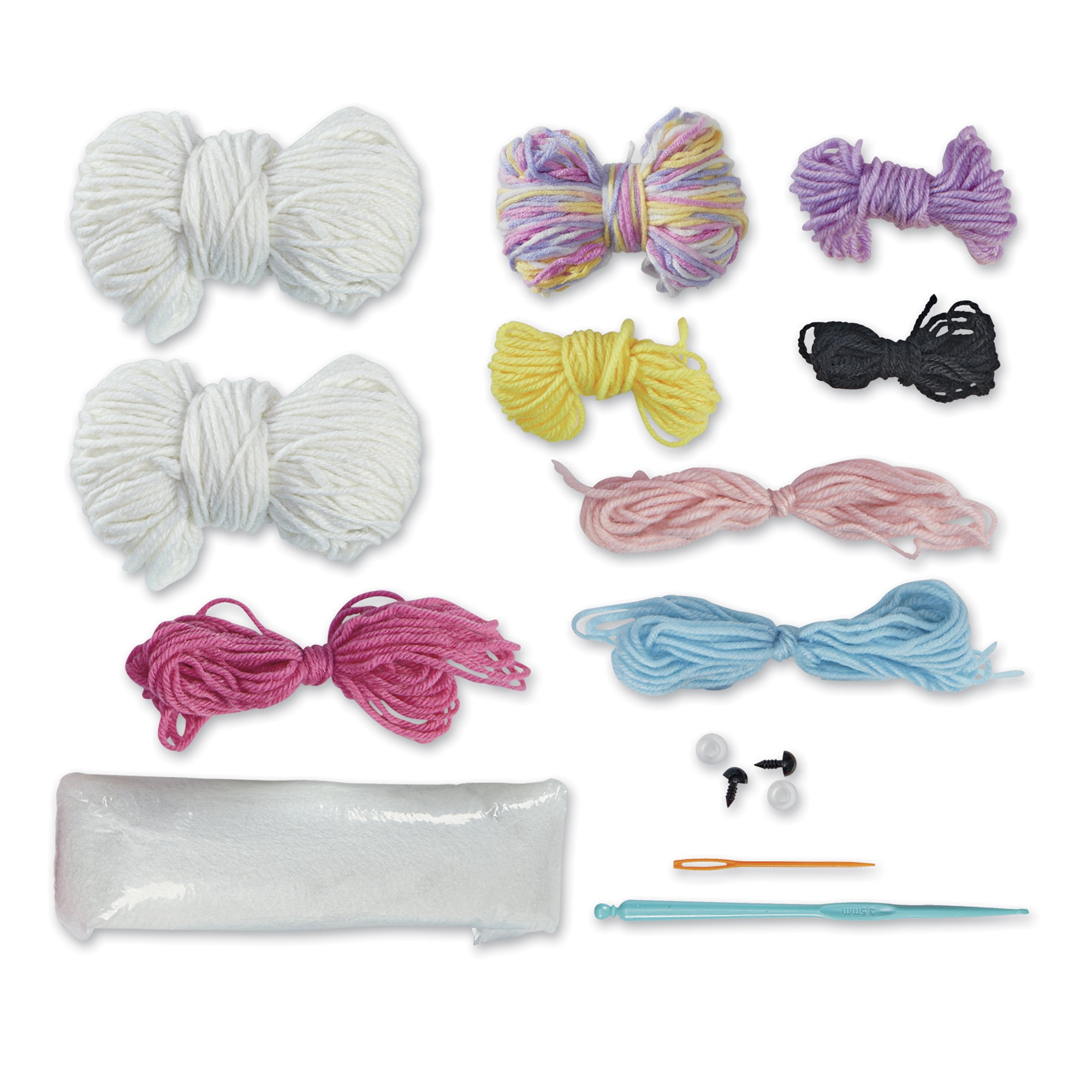 Intermediate Unicorn Amigurumi Crochet Kit by Loops & Threads – DIY Stuffed Animal Craft Set with Yarn - Fiberfill - Hook & Instructions - Intermediate Skill Level - Makes 7.75" Plush - 6 Pack