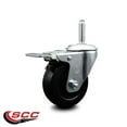 thumbnail image 2 of 4 Inch Hard Rubber Wheel Swivel 3/4 Inch Threaded Stem Caster Total Lock Brake, 2 of 2