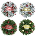 thumbnail image 4 of Christmas Wreaths for Front Door 13" Artificial Pine Wreath with Berries Xmas Balls Green Wreath for New Year Christmas Decorations Indoor Outdoor, 4 of 5