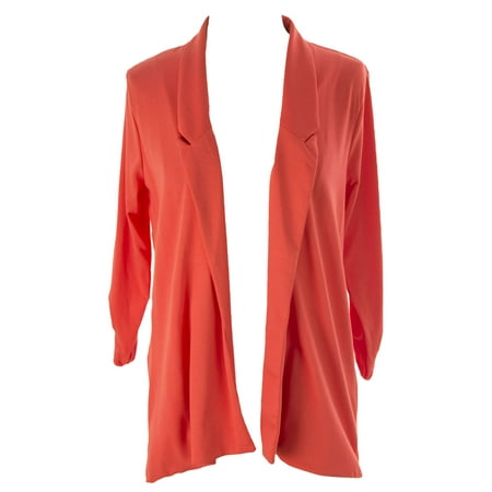 Lined Silk Blazer - August Silk Women's Flyaway Blazer Sheer Back 3/4 Sleeve
