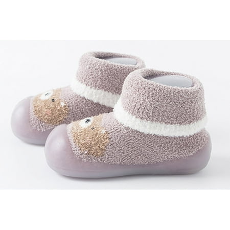 

LYCAQL Toddler Shoes Toddler Kids Baby Boys Girls Shoes First Walkers Thickened Warm Cute Cartoon Size 1 Shoes for Baby Girl (Purple 20 )