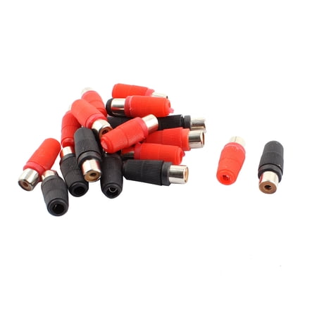 Unique Bargains Plastic Handle Female RCA Phono Jack Socket Connector Adapter Red Black 10 Pairs price history on PriceWatchPro