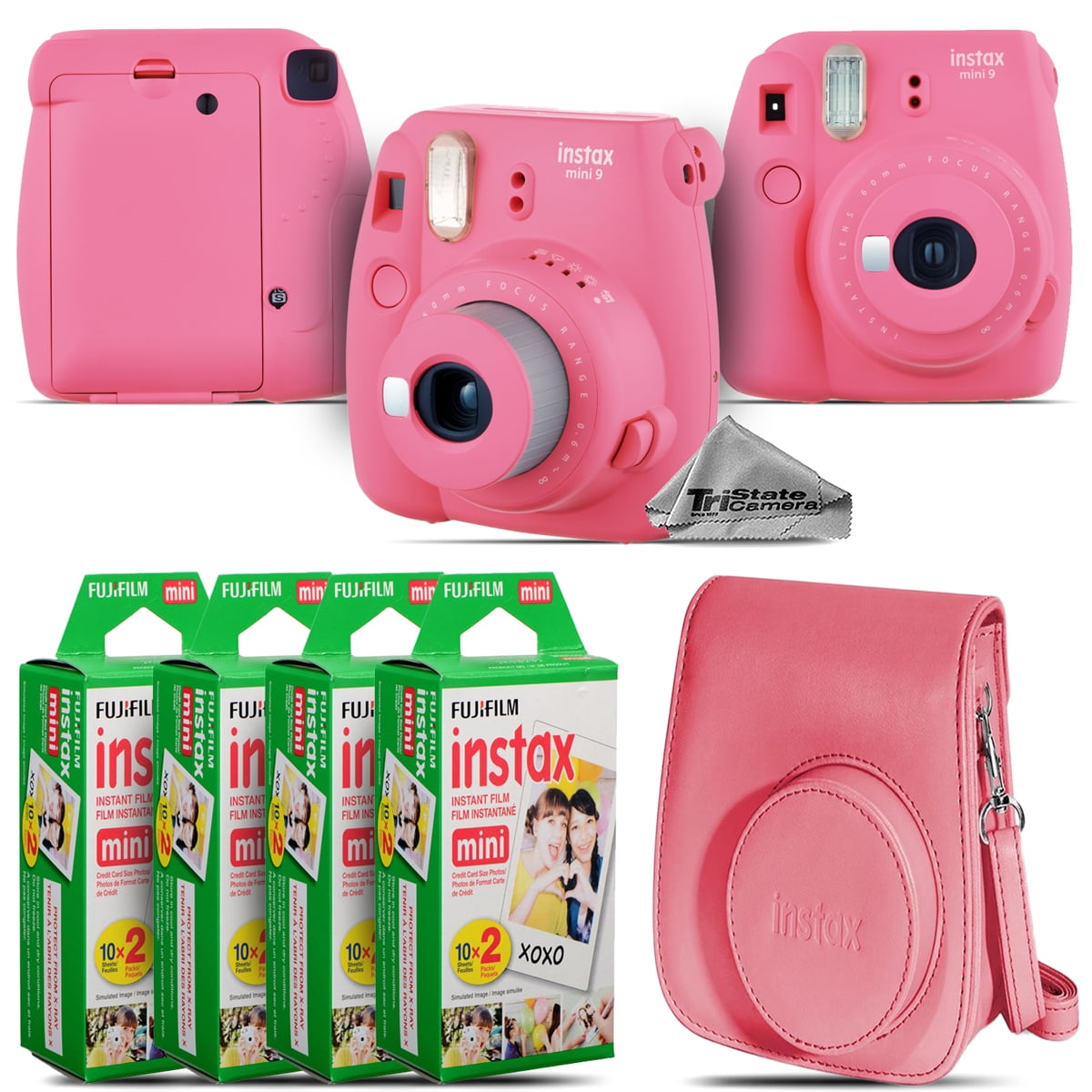 Fujifilm instax mini 9 Instant Film Camera (Pink) + Pink Case 80