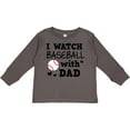 thumbnail image 3 of Inktastic I Watch Baseball with My Dad Boys or Girls Long Sleeve Toddler T-Shirt, 3 of 5