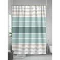 thumbnail image 5 of Fsddascl Teal Aqua Stripes Shower Curtain Set - 36" x 78" Washable Bathtub Curtain with 12 Hooks, Modern Ombre Abstract Aesthetics Waterproof Fabric Stall Shower Curtains for Bathroom/Bathtub Décor, 5 of 6