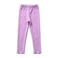 thumbnail image 6 of Hellosay Toddler 3 Pack Leggings Cotton Elastic Waist Ruffle Hem Strecth Comfortable Solid Casual Dance Pants Size 1-9, 6 of 8