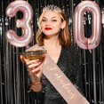 thumbnail image 2 of Konsait 30th Birthday Party Decoration Kit with Sash & Balloons, Rose Gold (6 Pack), 2 of 7