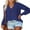 Dark Blue, variant on Mialoley Women Loose Style Sweater, Solid Color Long Sleeve V-neck Knitwear