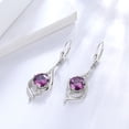 thumbnail image 2 of Juwaliy Women Drop Earrings February Birthstone Amethyst Purple Hanging Leverback Earring Sterling Silver Jewelry Christmas Birthday Valentine's Day Gift for Her/Wife/Mom, 2 of 10