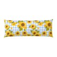 thumbnail image 2 of Body Pillow Cover Blue White Plaid Sunflower Body Pillow Cases With Zipper Soft Breathable Smooth Skin Friendly Long Pillow Case 20 X 5 Inches 1 Pcs, 2 of 3