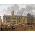 thumbnail image 2 of Van Nickele, Isaac 14x12 White Modern Wood Framed Museum Art Print Titled - The Town Hall On The Dam, Amsterdam, 2 of 4