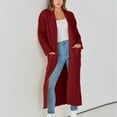 thumbnail image 3 of HTNBO Womens Long Cardigan Sweaters Fall Open Front Coat Long Sleeve Cable Knit Maxi Outerwear Trendy Jacket Clothes, 3 of 6