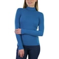 thumbnail image 2 of ToBeInStyle Women's Soft Cotton Long Sleeve Turtleneck Sweatshirt - Blue Ashes - Large, 2 of 6