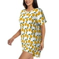 thumbnail image 2 of Kdxio Yellow Pears Print Pajamas Sets for Women Short-Sleeved Pjs with Lounge Shorts Two Piece Sleepwear S-4XL, 2 of 5