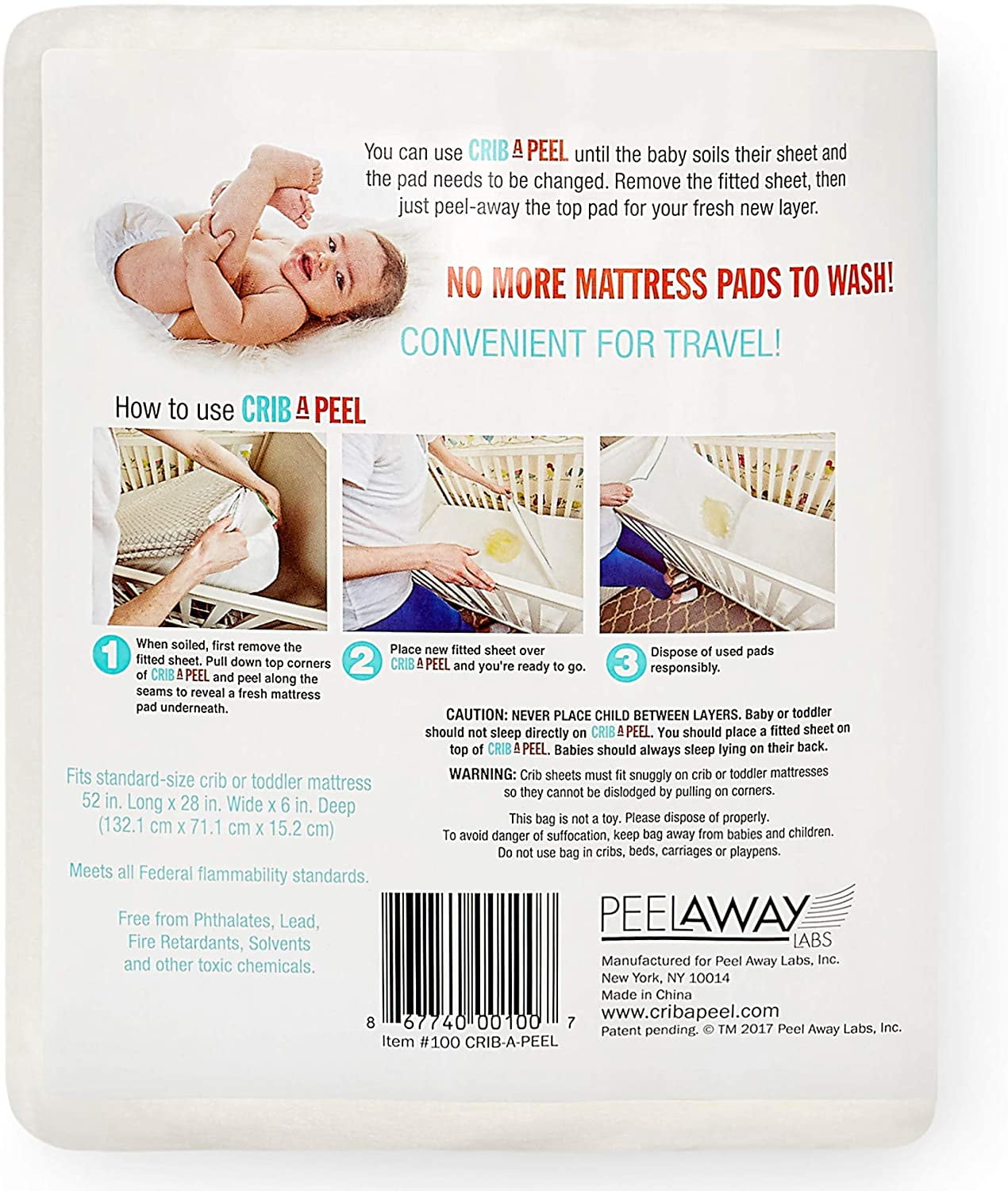 Disposable top crib sheets