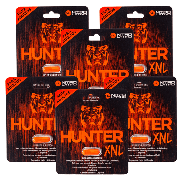Suplemento Alimenticio para Hombre 6 Cápsulas Apoyo para Energía, Vitalidad y Rendimiento Físico Hunter XNL
