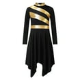 thumbnail image 2 of iixpin Girls Lyrical Praise Dance Dress Asymmetric Liturgical Dancewear Church Worship Robe Prayer Gowns Black 16, 2 of 6